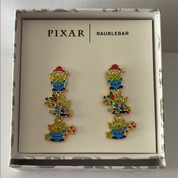 BaubleBar Jewelry - Pixar Baublebar Christmas Festive Alien Earrings New in Box